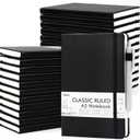 feela 24 Pack Journal Notebook for Work, Business Notebook Bulk Hardcover Lined Writing Journal with Pen Holder for Men Women Note Taking, with 24 Black Pens, 120 GSM, 5.1x8.3, A5, Black