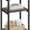 VASAGLE Side Table, Small End Table, Tall Nightstand for Living Room, Bedroom, Office, Bathroom, Chestnut Brown and Classic Black ULET273B74