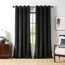 Joydeco Black Velvet Curtains 90 Inches Long, Luxury Grommet Blackout Curtains 2 Panels, Thermal Insulated Privacy Room Darkening Window Drapes for Bedroom Living Room Home Theatre (52Wx90L)