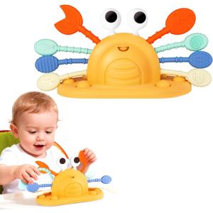 VoMii Baby Toys Silicone with Suction Cup for High Chair Toddler Sensory Toys for 12 Month, Montessori Sensory Activity Toys for 1-3 Year Infant Toddlers Gift