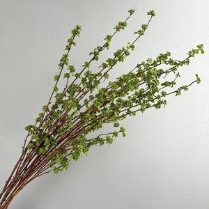 3Pcs Artificial Branches with Green Buds 38" Evergreen Faux Plastic Plant Stem for Vase DIY Home Office Party Indoor Outdoor Fall Decor (Green)