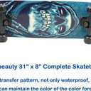 31 inch Pro Skateboard Complete,7 Layer Maple Wood Double Kick Concave Skateboards, Tricks Skateboards for Teens, Beginners, Girls, Boys, Kids, Adults (Pray)