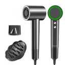 Hair Dryer with 110000 RPM High Speed 1400w Motor for 1-5min Fast Dry, 3 Heat/Cool Wind Level & 49db Low Noise,1.5 Billion Plasma & Travel Blow Dryer (Dark Black)