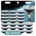 Mach 3 Razor Refills for Men, Razor Blade Refills for Men - 24PCS Compatible with mach 3 razor blades refills with Mach3 Razors, Dual Lubrication Blades for Extra Close & Comfortable Shave