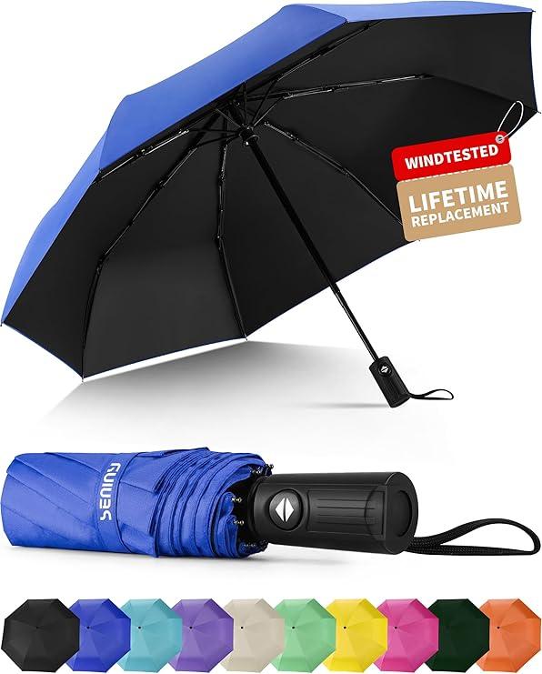 Windproof Travel Umbrella, Automatic Umbrellas for Rain, Portable & Compact Umbrellas for Backpack, Strong UV for Protection, Folding Small Sun Umbrella for Car, Walking