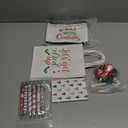 Resholder 30 Pcs Christmas Appreciation Gifts, 6 Makeup Bags 6 Paper Gift Bags 6 Keychains with Pendant 6 Inspirational Notepad Small Pocket Notebook and 6 Ballpoint Pen Office(Red and Green)