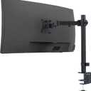 VIVO Single 13 to 38 inch Ultrawide Monitor Arm Desk Mount, Regular Screens up to 32 inches, 22 lbs capacity, Fully Adjustable Stand with C-Clamp and Grommet Base, Black, STAND-V001 (16" Tall)
