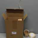 Geelin 12 Pcs Mini Flower Girl Basket Mini Woven Baskets with Pearl Handles Wood Chip Flower Fruit Picnic Holder with RibbonCh ip Bucket for Wedding Party Gifts Baby Shower Birthday Party Decoration (Beige)