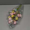 Chiisong 3 Pcs Artificial Easter Egg Flower Picks, Easter Table Centerpieces Decoration Floral Spray with Egg Colorful Berries Stems for Spring Vase Party Office Home Flower Arrangement