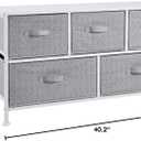 Amazon Basics Extra Wide Fabric 5-Drawer Storage Organizer Unit for Bedroom Closet, White