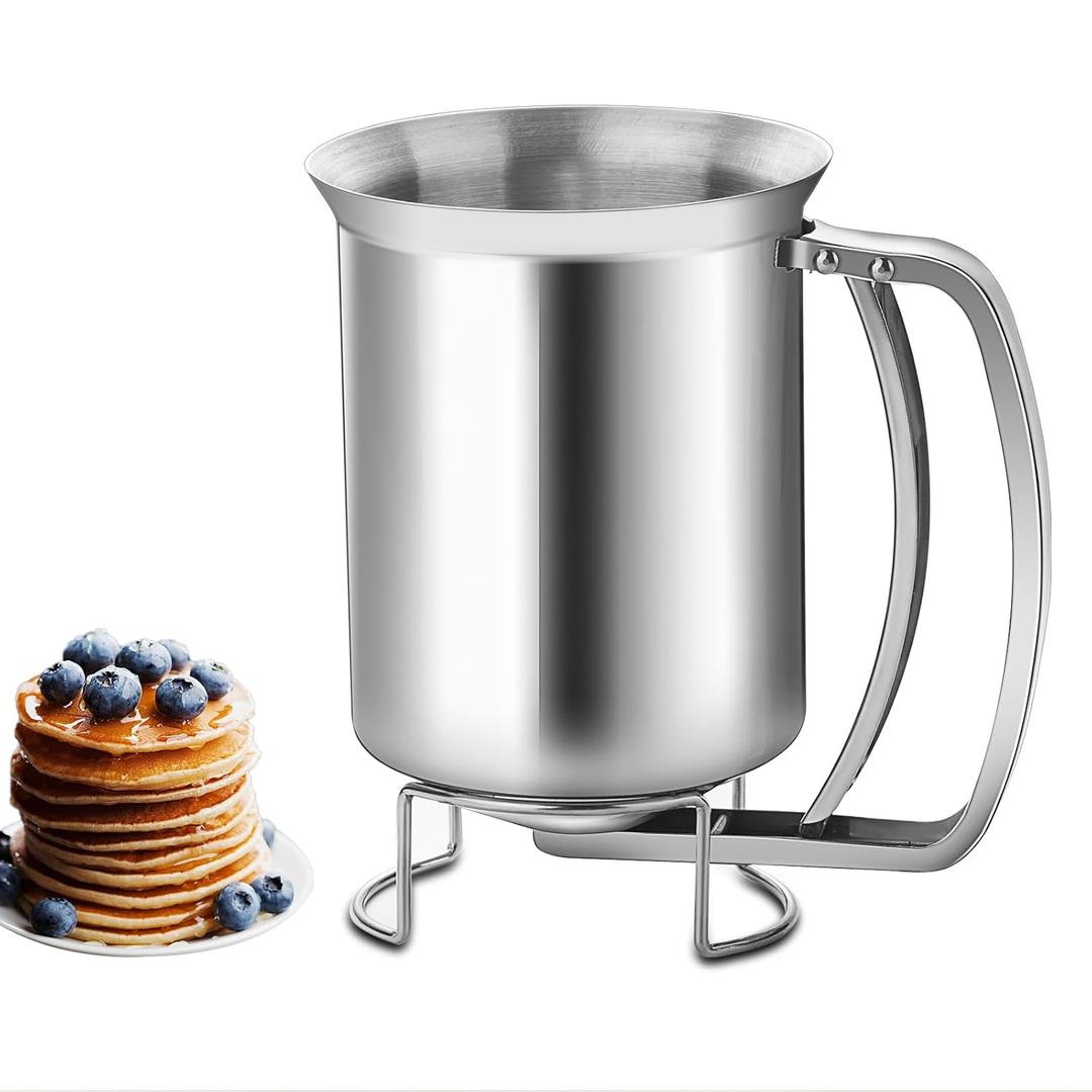 Stainless Steel Pancake Batter Dispenser - Perfect for Pancakes, Cupcakes, Muffins, and Waffles(800ml)