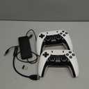 2.4G Wireless Game Controller Set, Dual Gamepad with USB Receiver, White and Black, Classic Game Console Support, 10 Simulator Compatible