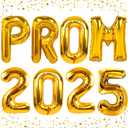 Prom 2025 Balloons Gold 40 Inch Giant - Prom 2025 Decorations Decor for Graduation Party Foil Mylar Balloons Banner Sign