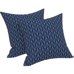LVTXIII Outdoor/Indoor Pillow Covers ONLY, Square Throw Pillow Covers, Modern Cushion Cases for Sofa Patio Couch Decoration 18 x 18 Inch, Pack of 2, Herringbone Navy