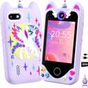 Kids Smart Phone for Girls Gifts - Toddler Christmas Birthday Gift for Age 3 4 5 6 Year Old, Kids Cell Phone Toy with Touchscreen, Dual Cameras, Learning, Kid Mp3 Player, Games with 32 GB Card, Purple