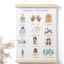 PaJiaNi Calming Strategies Poster, Mental Health Awareness Wall Art Decor,Psychology Affirmations Therapy Poster Decor for Nursery Classroom Calm Down Corner School Counselor Therapy Kid Room,12x16 Inch