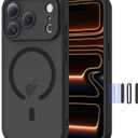 2 x Compatible with iPhone 17 Pro Case 6.3" [Compatible with Mag-Safe][Camera Control Button][Camera Protection] Military Grade Shockproof Translucent Magnetic iPhone 17 Pro Phone Case, Black