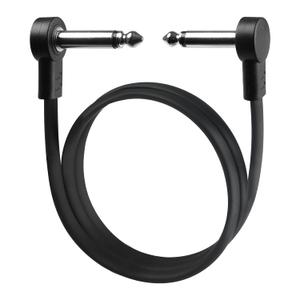 24 Inch Guitar Patch Cables, 1/4" TS Right Angle Effect Pedal Flat Cables (Black)
