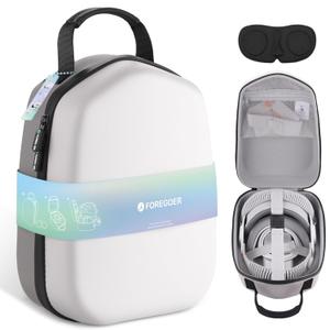 FOREGOER Hard Carrying Case Compatible with Meta Quest 3S/Quest 3/Oculus Quest 2 Official Original/Elite Strap VR Gaming Headset, Portable Travel Vision Pro Case for Touch Controllers Accessories