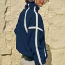 Panadila Womens Half Zip Sherpa Fleece Pullover Soft Oversized Sweatshirt with Pockets Warm Fuzzy Sweater (Blue, XS)