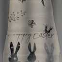 Carrots Rabbit Bunny Happy Easter Table Runner, 13 x 72 Inch, Spring Summer Seasonal Holiday Kitchen Dining Table Decoration for Indoor Outdoor Home Party Decor (Gray Rabbit)