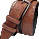 Men's Vegan Faux Leather Belt Classic Work Business Dress Belt 1-3/8"(35mm) wide