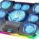 ChillCore Laptop Cooling Pad, RGB Lights Laptop Cooler 9 Fans for 15.619.3 Inch Laptops, Gaming Laptop Fan Cooling Pad with 8 Height Stands, 2 USB Ports  A21 Blue
