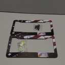 LIN KANG American Flag Eagle License Plate Frame Holder - 2 Pack Patriotic Universal Aluminum Matte Stripe US Flag Gloss Car Tag Frame Holder Accessory with Screws Fasteners Caps