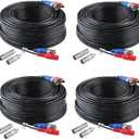 ANNKE 4 Pack 30M/100ft All-in-One Video Power Cables, BNC Extension Surveillance Camera Cables for CCTV Security DVR System Installation, Free 8 x BNC Connectors and 100pcs Cable Clips Included