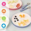 Elk and Friends Kids 6.7 Porcelain Divided Plates with Silicone Suction Sleeves + Silicone Lids | Suitable for Babies/Kids/Toddlers | Microwave & Dishwasher Safe | Non Slip | Snack Dishes | 4 Pack