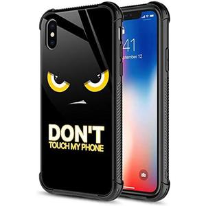 CARLOCA Compatible with iPhone Xs Case,for iPhone X Cases for Men Boys,Angry Dont Touch My Phone Pattern Design Shockproof Anti-Scratch Case