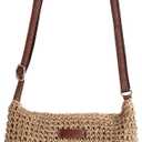 LEVOTIER Woven Straw Crossbody Bags for Women - Handmade Casual Beach Purse