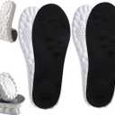 Insoles for Men Women,4D Breathable Memory Foam Cloud Massage Insoles, Enhanced Arch Support & Cushioned Comfort,Relief Foot Pain,Fits All Shoe Types(2 Pairs-Black, Men 8-9/Women 10-11)