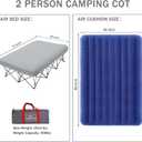 KAMPKEEPER Queen Size Camping Cot for Adults with Air Mattress, No Air Pump | No air pump. Includes inflatable mattress and carry bag for camping and travel. Max capacity: 500 lb, Light Gray, Queen 