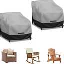 Patio Swivel Chair Cover Waterproof 2 Pack, 600D Heavy Duty Outdoor Furniture Covers for Universal Lawn/Deck/Garden/Backyard Fits up 32" W*37" D*36" H, Gray/Black