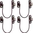 eSynic 4 Pack Window Child Safety Locks for upvc Windows Screw Mounted Window Opening Rrestrictor with Keys 185mm/7.3 Inch Long Wire Window Safety Restrictor for Baby Home Office Safety etc