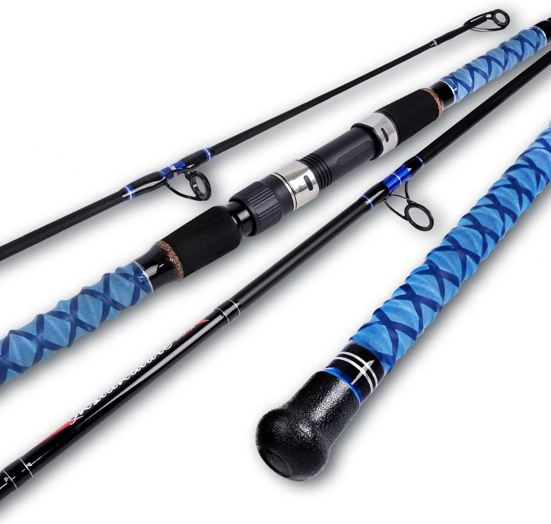 Fiblink Surf Spinning Fishing Rod Carbon Travel Surf Rod /3 Piece/ Spinning Fishing Rod 12'