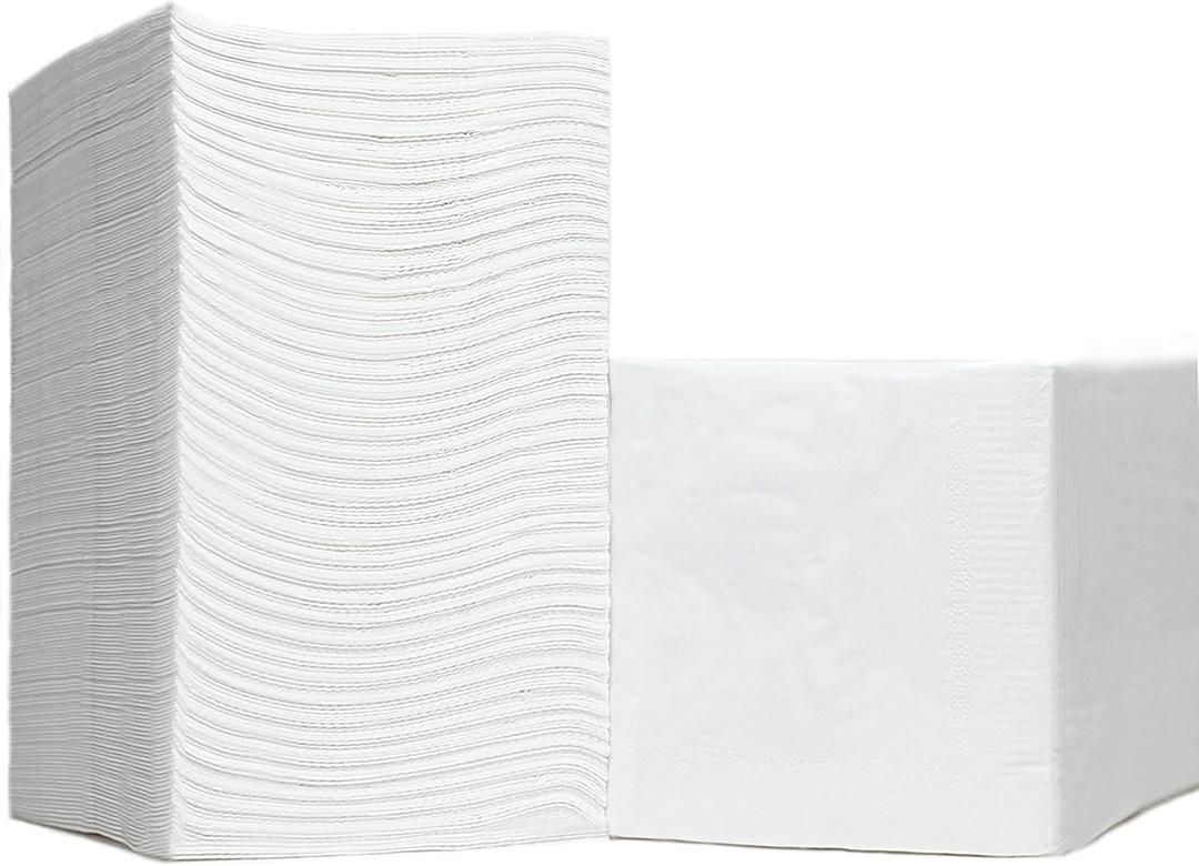500 Pack Cocktail Napkins Paper - Quality 3-Ply White Beverage Napkins - Restaurant, Event, Bar Napkins - Perfect Size Dessert Napkins - Party Napkins Bulk - Elegant Wedding Napkins Disposable
