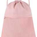 Drawstring Backpack Bag - String Gym Bag for Men & Women, Lightweight Cinch Sports Sackpack for Beach, Travel, Yoga, Swimming, Pink (20L)