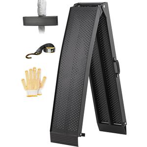 LEMNISCATE Motorcycle Ramps, 89"x12" Portable Loading Ramps for Pickup Trucks 750 LBS Capacity 7.5FT Aluminum Folding Ramps with Handle & Buckle for ATVs, Lawn Mowers, UTVs, Bike, 1PCS, Black