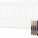 Glass Golden Weekly Dry Erase Calendar White Board for Wall, to Do List & 7 Days Planner Whiteboard for Home Office, 23x9.5, 4 Wet Erase Markers Included, Yeoux