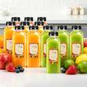 128 Pack 16 oz Reusable Plastic Juice Bottles,Clear Juice Bottles with Caps