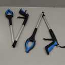 2-Pack Grabber Reacher Tool, 32 Inch Extra Long Steel Foldable Pick Up Stick with Strong Grip Magnetic, 90 Rotating Anti-Slip Jaw, Trash Claw Grabber Tool, Hand Grabber for Reaching, Arm Extension (Blue)