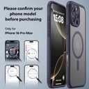 ImpactStrong Magnetic Guard for iPhone 16 Pro Case [Camera Control Button] [Camera Protection] [Military Grade Drop Tested] [Compatible with MagSafe] Slim Translucent Matte Phone Case - Deep Purple