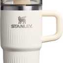 STANLEY Quencher H2.0 Tumbler with Handle and Straw 20 oz | Flowstate 3-Position Lid | Cup Holder Compatible for Travel | Insulated Stainless Steel Cup | BPA-Free | Fluted Cream Gloss