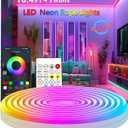 16.4FT Neon Rope Lights,Flexible Led Rope Light Control with App/Remote,Multiple Modes,Music Sync,IP65 Outdoor RGB Led Strip Lights Waterproof