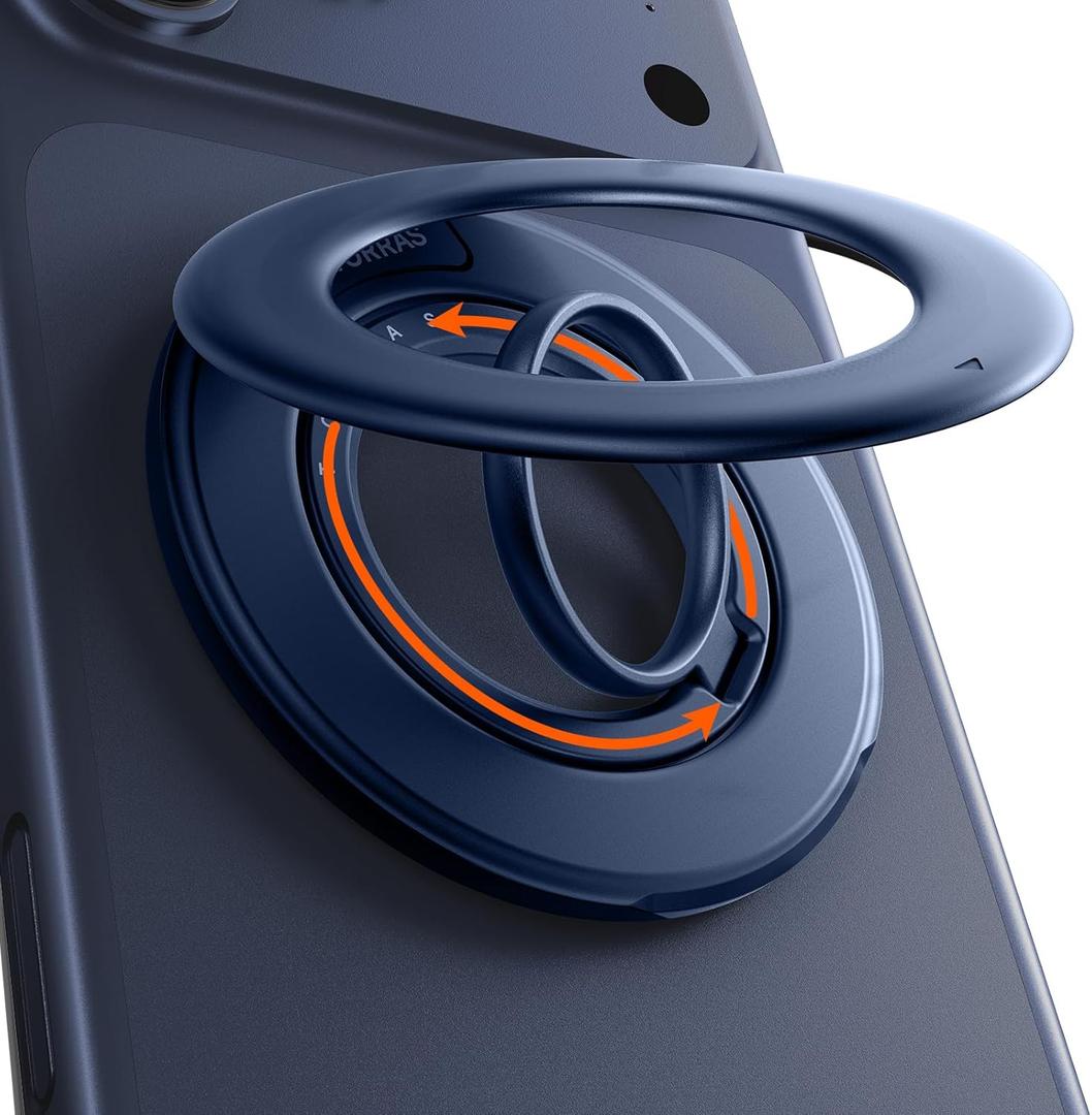 TORRAS 2025 Flagship Magnetic Phone Grip Ring Holder Kickstand [2-Sided Magnetic] [360 Rotation] Fit for MagSafe Accessories for iPhone 17 16 15 14 13 12 11 Samsung, Google, Blue