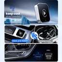 Wireless CarPlay Adapter & Android Auto Dongle, Shiny SilverFast Auto-Connect, Compact Plug & Play Wireless CarPlay Converter for iPhone & Android, USB/USB-C, No Delay, Seamless Reconnection