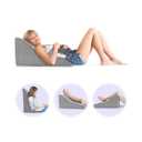 Bed Wedge Pillow Back Body Support Triangle Reading Pillow Detachable Cover Grey