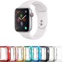 8 Pack 40mm Watch case with Built-in HD Clear Ultra-Thin TPU Screen Protector Cover Compatible with Apple Watch Series 4/5/6/SE (Clear+Black+Gold+Rose Gold+Red+Blue+Green+Silver)